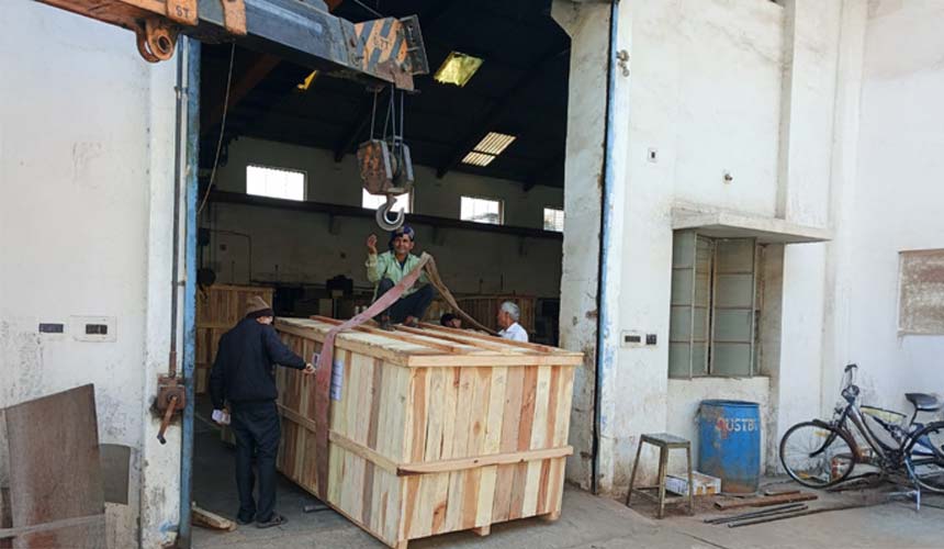 Unloading Heavy Material Using Crain in Rakhial, Ahmedabad